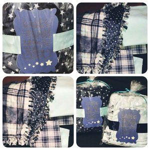 Navy Stars Baby Blanket Gift Set